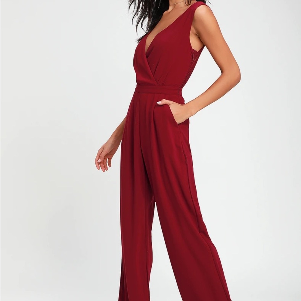 Lulu’s Kiska Burgundy Women's Jumpsuit